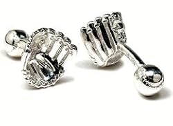 Silver Baseball Glove Cufflinks