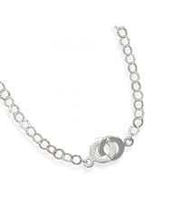 MMA Silver - 18 inch Textured C Link Clasp Necklace