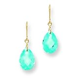 14k Blue CZ (Cubic Zirconia) Drop Wire Earrings