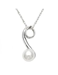 .925 Silver Twist Pendant with White Freshwater Pearl