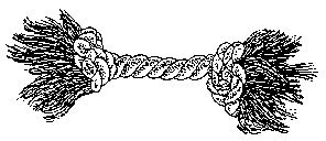 Vo-Toys #49850 SM Dog Chew Bone Rope