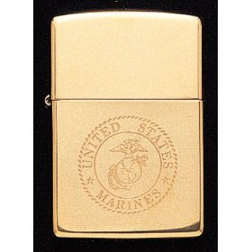 Solid Brass Marine Corps Zippo Lighter