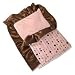 Pink Dot Line Satin Ruffle Blanket