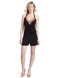 Fleurish Junior's Halter Romper With Trim,Black,Small