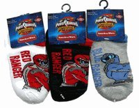 Disney Boys Hosiery – Power Rangers Socks x 3 pairs (size 4-6)