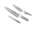 Global 3-Piece Chef's, Utility, and Paring Knife Starter Set