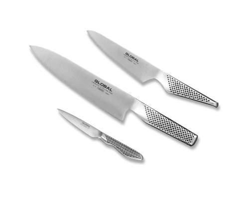 Global G2338 3 Piece Chefs Utility and Paring Knife Starter Set