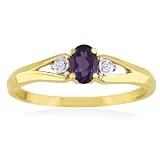 31de%2BVqGekL. SL160  FEBRUARY Birthstone Ring 14k Yellow Gold Amethyst Ring