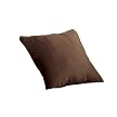 Soft Suede Square Pillow - Chocolate Brown (18")