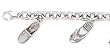 SILVER SHOES CHARM BRACELET 7 1/4"