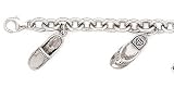 SILVER SHOES CHARM BRACELET 7 1/4"