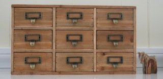 Natural Solid Wood 9-Drawer Mini Chest