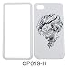 Apple iPhone 4 - 4S (AT&T/Verizon/Sprint) Chrome Print Design, Skull with Hair on White Hard Case/Cover/Faceplate/Snap On/Housing/Protector