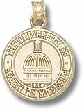Southern Mississippi Golden Eagles Dome Seal Pendant - 10KT Gold Jewelry