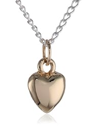 Zina Sterling Silver Small 14K Heart on Silver Chain Pendant Necklace, 17"