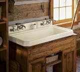 Kohler Harborview self-rimming or wall-mount utility sink with four-hole faucet drilling, two holes on both sides of sink White - K-6607-4-0