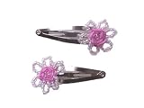 Beaded Daisy on snappy clip, Red