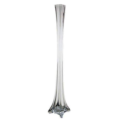 CYS® Glass Eiffel Tower Vases. H-16 inches, Open D-1.5