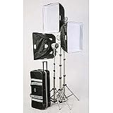 JTL TL-1500 Everlight Kit with 3 Everlights, 3 500 watt Bulbs, Stands, Soft Boxes & Case