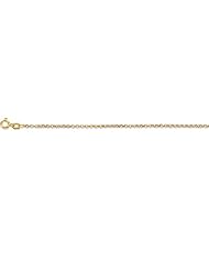 10K Solid Yellow Gold Rolo Pendant Chain Necklace 20"