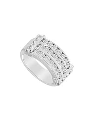 Diamond Row Ring 14K White Gold - 1.50 CT Diamonds