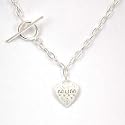 Sterling Silver 10.2gram Tiffany Style 18" Necklace & Mum Heart Pendant by The Olivia Collection
