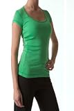 Sale: Splendid 1x1 Cap Sleeve Short Sleeve Scoop Tee in Golf