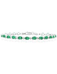 5.30 Carat TW Emerald and Diamond Bracelet in 10K White Gold