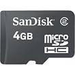 Sandisk 4GB MicroSD Transflash Memory Flash Card - Retail Packing for Blackberry 8300 8800 8830 LG CU575 LX570 VX8550 VX9900 Nokia N95 HTC Wing T-Mobile
