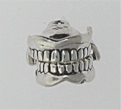 Sterling Silver 3D Moveable Dentist Model Denture Set Of Teeth Charm