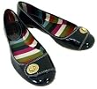 Coach Noel Crinkle Patent Flat Shoes in Navy
