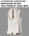 Leviton 23654-TWP Miniature Base, T5 Bi-Pin, Fluorescent Lampholder, White with Panel