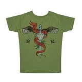 NINTENDO HERO OF HYRULE TATTOO Fine Military Green Cotton Tee Licensed at Blue Devil Clothing