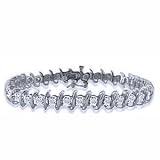 2 Carat Diamond 10k White Gold S Link Tennis Bracelet (7)