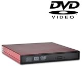 Diablotek USB 2.0 Slim External DVD-RW Drive EXDVADR (Red)