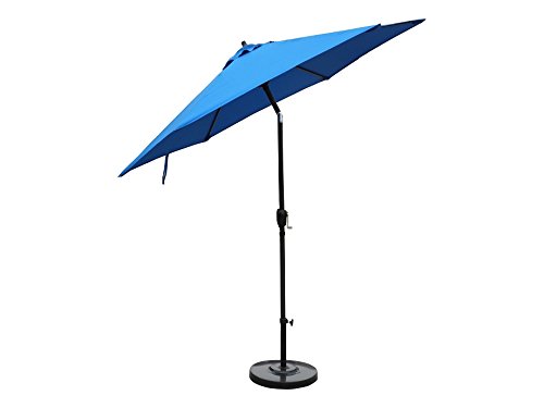 Astella 9' Rd Crank Open Tilting Market Umbrella, Pacific Blue