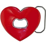 Body Candy - Red HEART Bottle Opener Belt Buckle