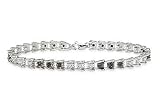  : 1 Carat Black and White Diamond 14K White Gold Bracelet