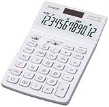 Casio JW-200TV-WE Tischrechner in edlem Design Metallgehaeuse in Rich White