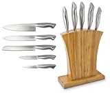 Cuisinox 6 Pc Kitchen Knife Set with Bamboo Holder