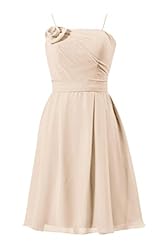 Spaghetti Strap Chiffon Cocktail Short Lace Bridesmaid Dress/Party Dress 