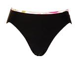 Be Creative Black Swimsuit-bottoms w/Multi-colored Leaf Trim S
