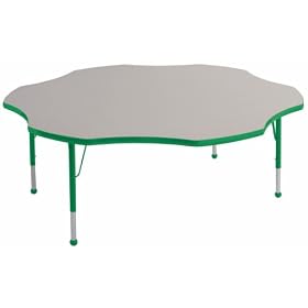 60 Flower Activity Table with Adjustable Toddler Legs - Green by Early Childhood Resources