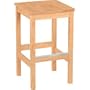 Square Wooden Bar Stool: Brass - Mahogany