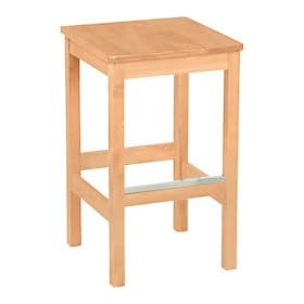 Click here to buy Square Wooden Bar Stool: Brass - Mahogany by KegWorks.
