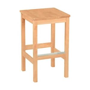 Square Wooden Bar Stool: Mahogany - Chrome by KegWorks