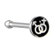 Surgical Steel Black and White MALE and FEMALE Logo Nose Ring