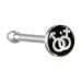 Surgical Steel Black and White Male and Female Logo Nose Ring