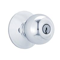 Schlage F51ORB625 Orbit Keyed Entry Knob, Bright Chrome