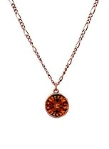 Necklace - N459 - Genuine Swarovski (tm) Crystal Stone - Rivoli Style on Copper Chain ~ Smoky Topaz